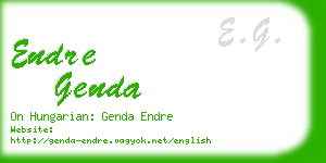 endre genda business card